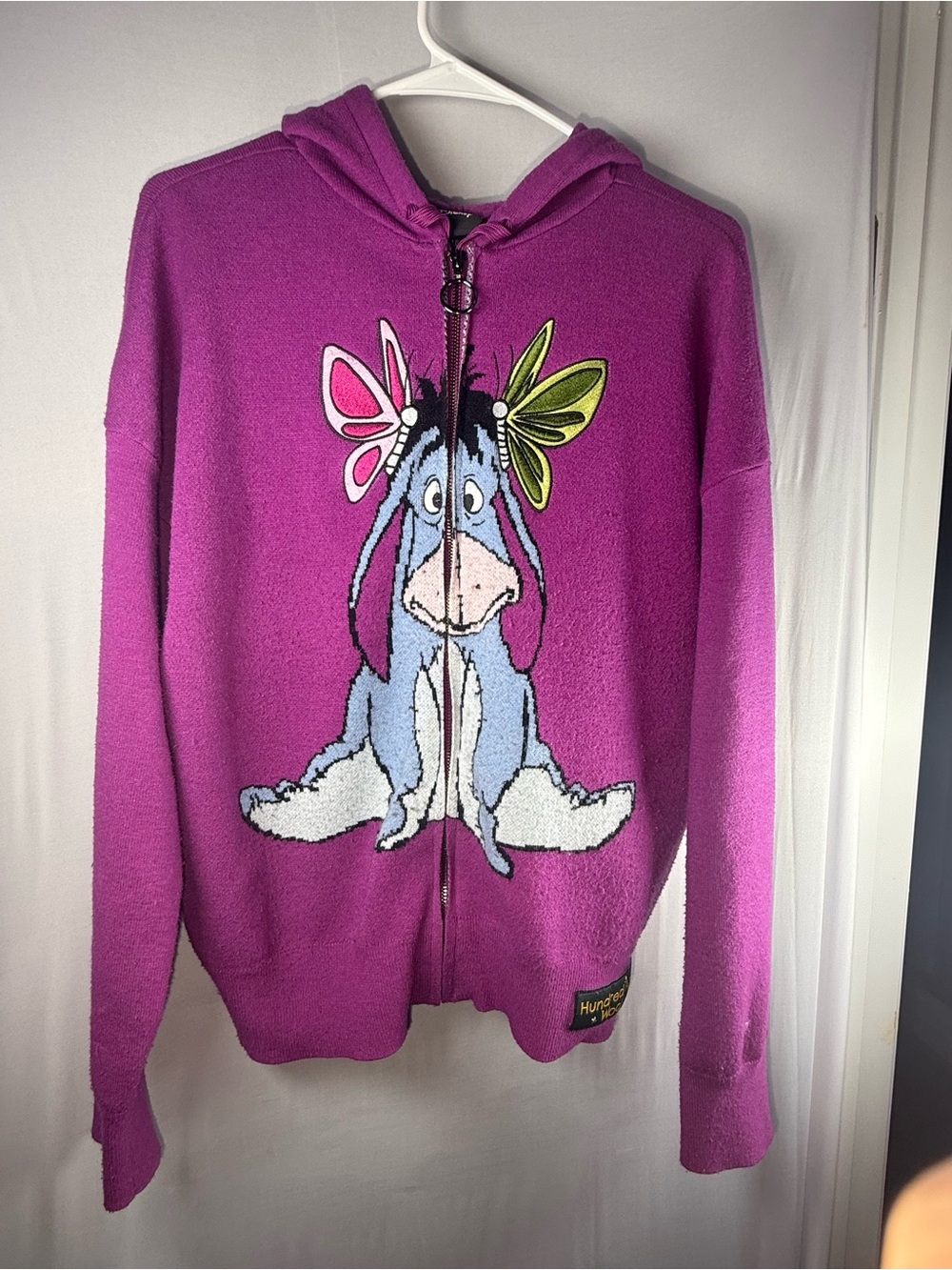 Disney BoxLunch Eeyore Hundred Acre Wood Purple Zip Hoodie XL